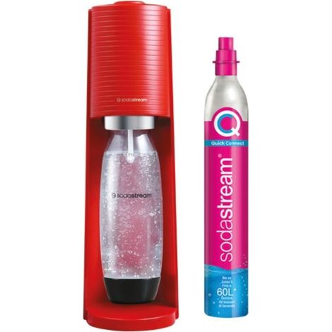 Máquina de soda y agua con gas SODASTREAM - TERRA Roja - 1 botella compatible con lavavajillas - 1 recarga de gas 60L (1/3)