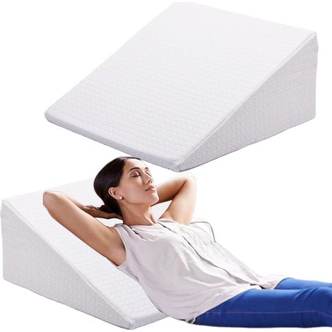 Reading Wedge Cushion with Memory Foam for Bed and Sofa, Leg Cushion, Back Cushion, Mattress Wedge for Backflux, Mattress Booster Coussin cale en mousse à mémoire, 2 couches, pour lit, canapé et jamb (1/5)