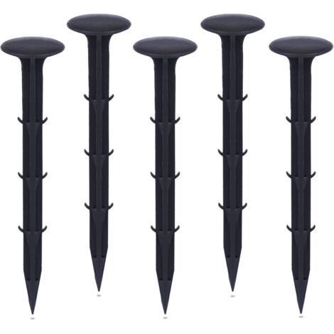 Plastique Piquets de Fixation de Jardin,pour Jardin pour la Fixation des Tissus Anti Mauvaises Herbes Protection Contre Les UV (50 pièces, Noir) (1/5)
