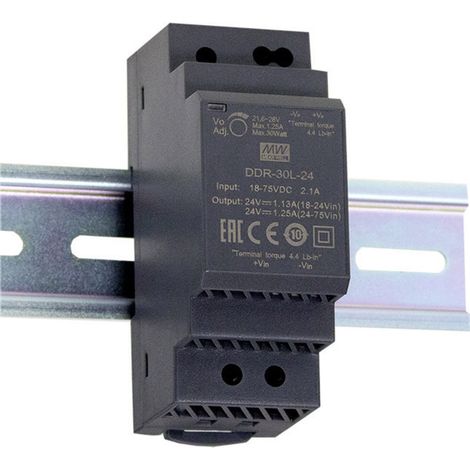 Mean Well DDR-30L-12 Hutschienen-DC/DC-Wandler (DIN-Rail) 12 V/DC 2.5 A 30 W Anzahl Ausgänge:1 x I