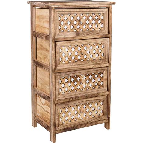 Cajonera de madera marrón 40x29x73h cm (1/5)