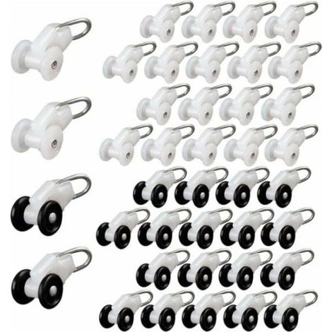 Lot de 40 roulettes coulissantes pour rail de rideau suspendu pour pergola
