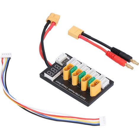 Ladeplatine 3S/4S XT60 20A Zyklus-Spannungsanzeige Parallelplatine für die meisten Balancer-Ladegeräte mit Bananenstecker (1/5)