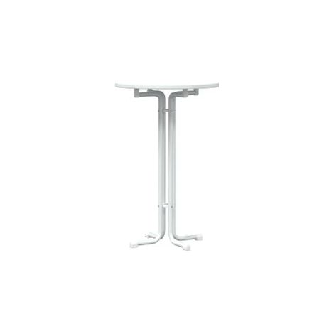 Table à manger blanc Ø70x110 bois d'ingénierie et acier (1/5)