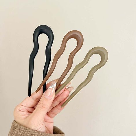 Pezzi di forcine per capelli a torsione francese in 3 colori - forcina per capelli lunga 12 cm - forcina decorativa minimalista - forcina francese - chignon francese - acconciatura - regali - 12 cm (1/2)