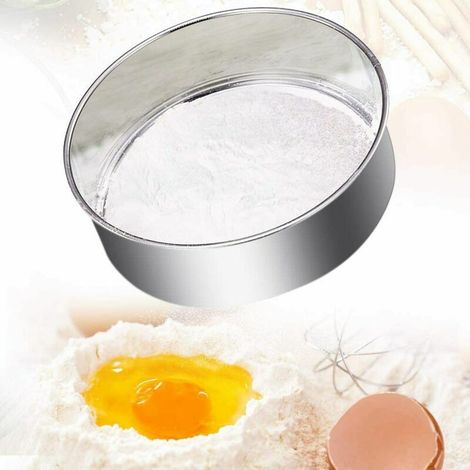 Tamis à Farine INOX Tamis de Pâtisserie Maille Fine Tamis Fins en Acier Inoxydable Tamis Patisserie Farine Tamis de Farine Professionne pour Farine Gâteaux Légumes--15 x5.2cm (1/5)
