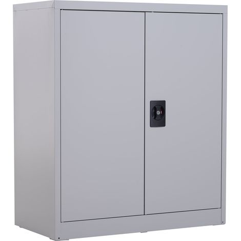 Armadietto Portadocumenti con Chiusura di Sicurezza in Acciaio Grigio 80x40x92.5 cm