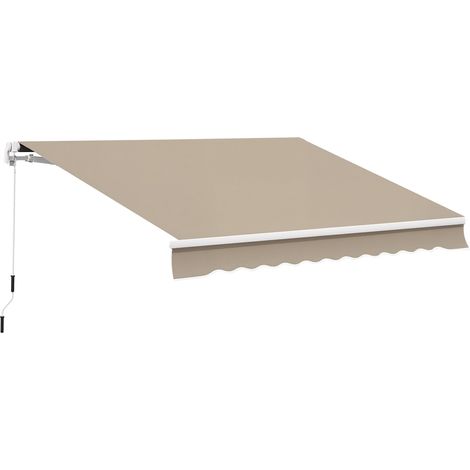 Toldo de patio ajustable, 3,95 x 3 m, beige, con manivela (1/5)