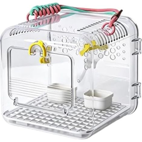 Cage à Perruche Accessoires Portables en Acrylique Transparent pour Animaux (1/5)