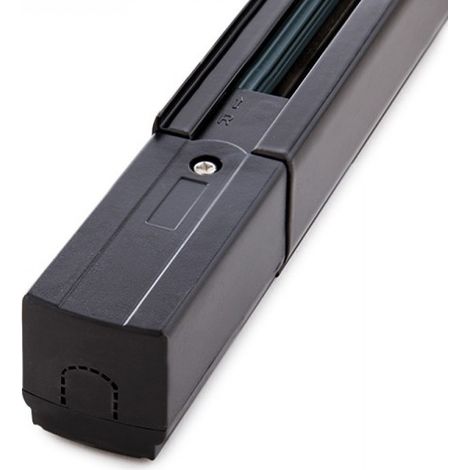 Carril Trifásico Focos LED 1M Negro