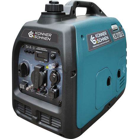 Könner & Söhnen KS 3100i S Generador Inversor, 3,1 kW, Silencioso, Onda Sinusoidal Pura, Tecnología ECO, Ideal para Camping, Bricolaje, Dispositivos Electrónicos Sensibles, USB Integrado