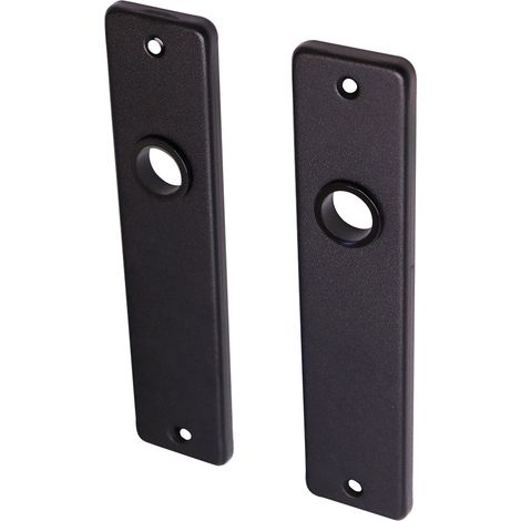 Plaque de porte noire courte "aveugle" en aluminium - Par set