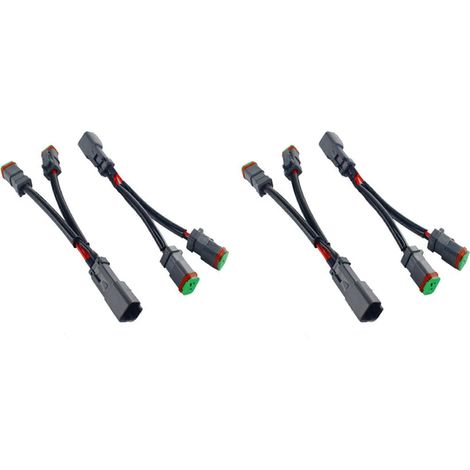 4 câbles en Y Deutsch DT DTP, adaptateur de prise à 2 broches pour projecteur de travail LED, connecteurs de conversion, faisceau de câblage (1/5)