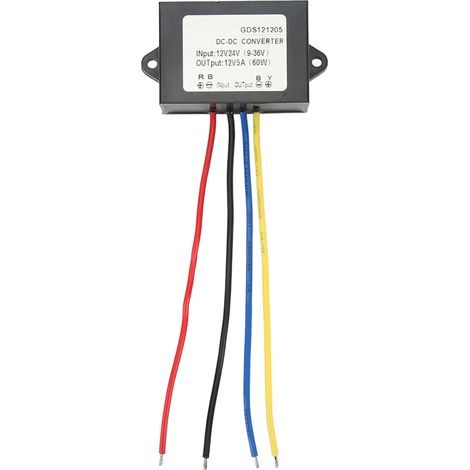 KIMISS Module Régulateur de Tension DC à DC étanche, Convertisseur 12 V 5 A, Entrée 9-36 V, Alimentation Nominale IP67 pour Véhicules, Lumières LED, Systèmes de sécurité (1/5)