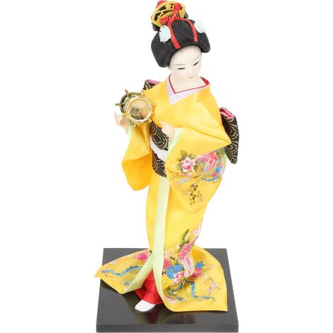 Poupée Geisha Japonaise 30 CM en Kimono Traditionnel Figurine Décorative Artisanale en Tissu Soyeux Ornement Japonerie pour Décoration Intérieure et Restaurant Japonerie (1/5)