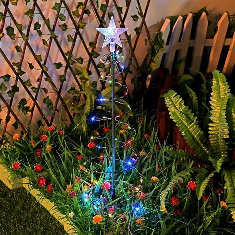 Guirlande Lumineuse de Sapin de Noël,Decoration de Noel Exterieur Solaire Sapin,Arbre De Noël En Spirale,Lumiere Solaire Exterieur Jardin Deco Noel Arbre Lumineux LED,pour Jardin,Cour (1/5)