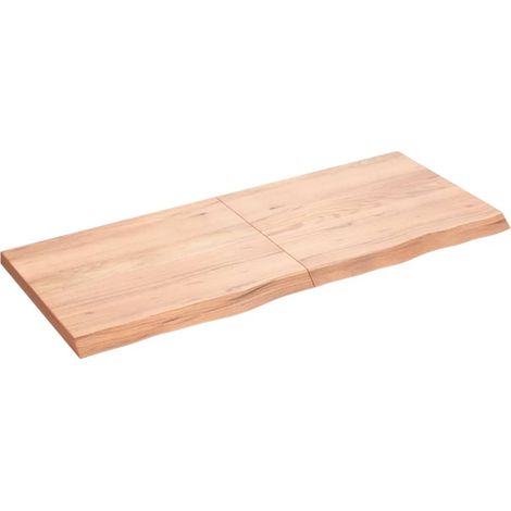 Dessus de table marron clair bois chêne massif traité (1/5)