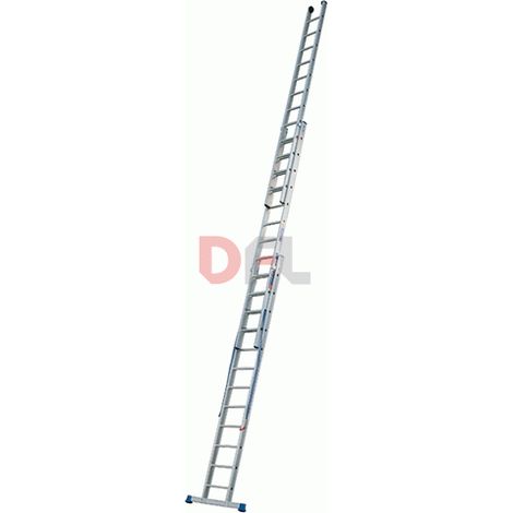 Scala a tre elementi in alluminio utilizzabile a sfilo o a cavalletto con dispositivo antisfilo -3 x 12 gradini (1/5)