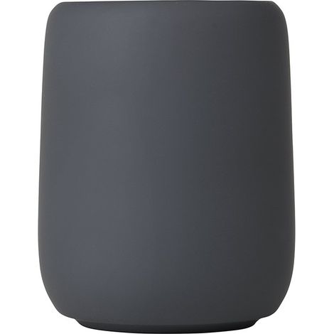 blomus SONO - Portaspazzolino in ceramica, grigio Magnet, soft-touch, per spazzolino e dentifricio (altezza x larghezza x profondità: 10 x 8 x 8 cm, diametro: 8 cm, formato: 300 ml, 69041) (1/4)