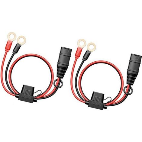 Lot de 2 Faisceaux de Câbles, Connecteur M10, Cuivre Étamé, PVC, Pour Batterie Voiture Moto (1/5)
