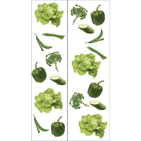 Sticker réfrigérateur et lave vaisselle, jardin potager fraîcheur verte alimentation bio déco, 180 cm X 100 cm (1/4)