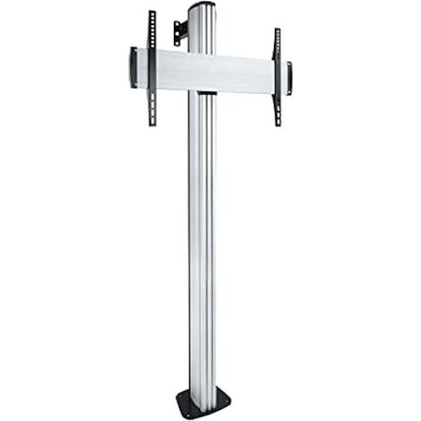 TOOQ FS2270M-B Support de Sol avec Fixation Fixe en Aluminium pour écrans de 37-70" Argenté