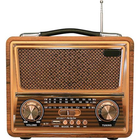 Retro-Holzradio, AM/SM-Radio, kabelloser Bluetooth-Lautsprecher, Mini-Radio mit kräftigem Bass für den Außeneinsatz.