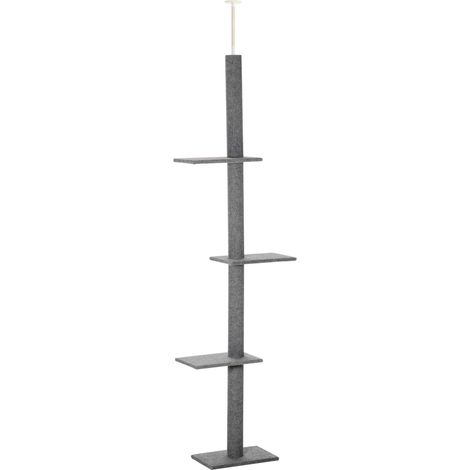 Árbol rascador para gatos ajustable de suelo a techo 228-260 cm con 4 plataformas gris HOMVRA (1/5)