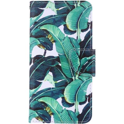 Étui portefeuille pour Samsung Galaxy A11 - Motif feuilles de bananier - Vert - Coque avec rangement cartes (1/5)