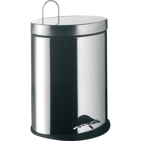 emco system2 corbeille, couvercle et pédale, ovale, 5l, inox, (1/2)