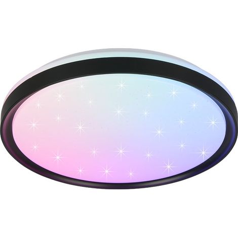 RGB LED Deckenleuchte Wohnzimmerlampe schwarz Dimmbar Starlight Nachtlicht D39cm (1/3)