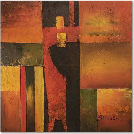 Tableau bois abstrait 66a - 20 x 20 cm