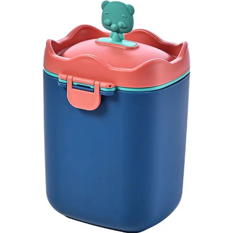 Milchpulver-Hülle, tragbarer Baby-Milchpulverspender, Milchpulver-Box, Milchpulver-Aufbewahrungsbehälter, Formel, Milchbehälter mit Löffel, Baby-Fütterungszubehör 9.5cm11cm17.5cm (Blau) (1/5)