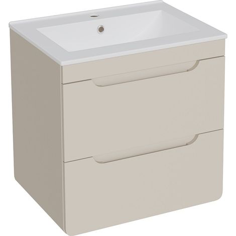 Mobile bagno sospeso con lavabo da incasso Beige 60 cm - ARUBA