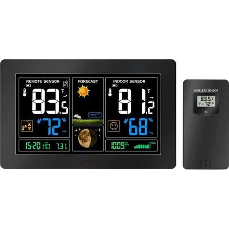GBlife Station Météo Thermomètre Hygromètre Baromètre sans Fil avec Capteur Extérieur Heure Date Jour (PT3378) (1/4)