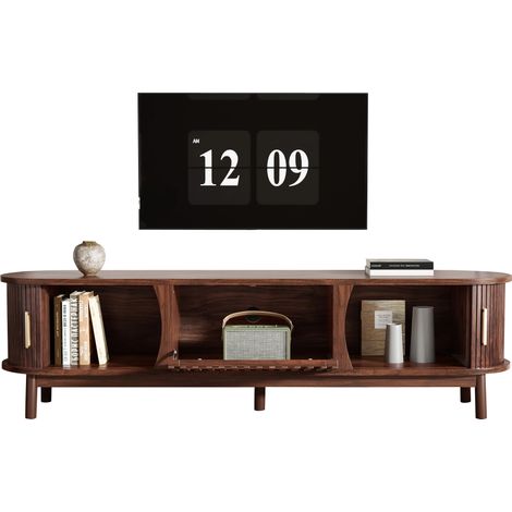 Meuble TV avec rangements classifiés,3 rangements,Buffet TV jusqu'à 65 pouces,165 x 39,5 x 46 cm,Marron (1/5)