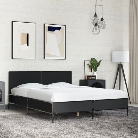 Bed Frame without Mattress Black 135x190 cm Double vidaXL (1/5)