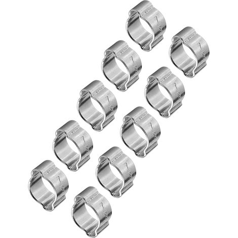 Lot de 10 colliers de serrage à oreilles doubles en fer galvanisé 5-23mm pour durite essence carburant (7-9MM) (1/5)