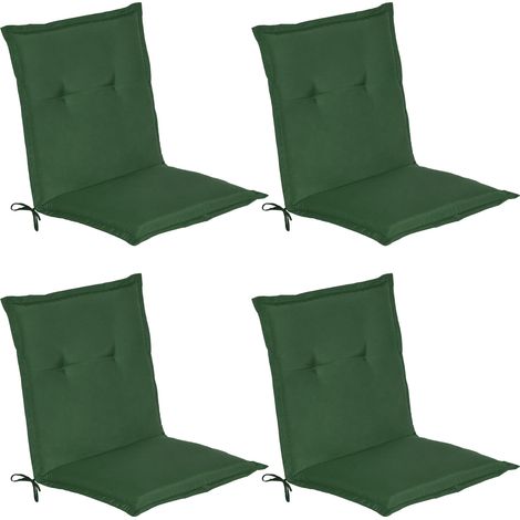 Beautissu Loft NL - Set de 4 Cojines para sillas de balcón o Asiento Exterior con Respaldo Bajo - 100x50x6 cm - Placas compactas de gomaespuma	Verde oscuro