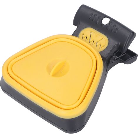 Ramasse-crottes portable pour chien, pelle à crottes pratique avec sac poubelle, jaune. (1/5)