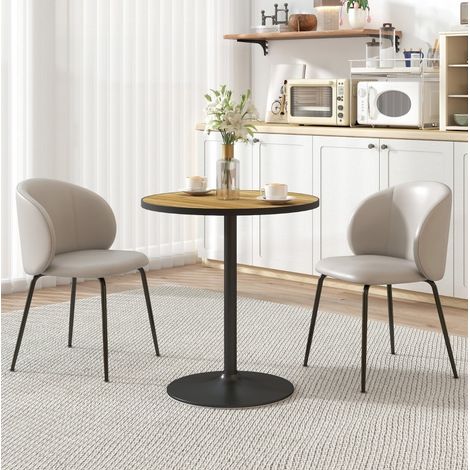 Table ronde de comedor de madera color roble Ø70x76 cm para 2-4 personas (1/4)
