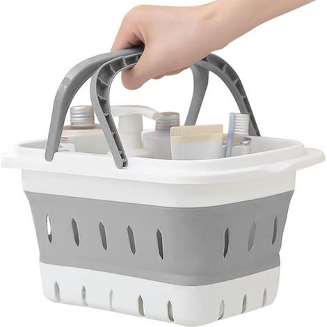 Cesta de baño，cesta de baño plegable con asa，cesta de almacenamiento portátil para ducha，habitación de estudiantes (1/5)