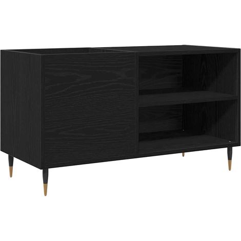 Maison Exclusive - Mobile porta vinili con lo scaffale Rovere Nero 85 x 38 x 48 cm