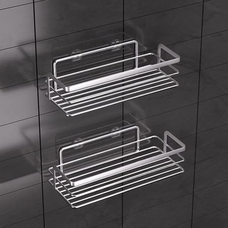 Étagère de douche murale chromée (1/2)