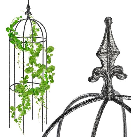 Support de jardin en pergola, construction métallique durable, support décoratif pour plantes, noir (1/5)
