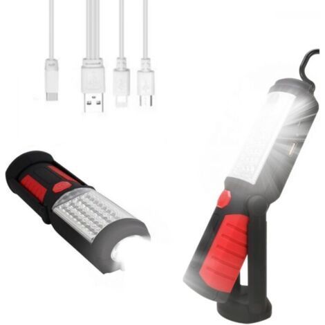Rechargeable LED flashlight, powerful magnetic base, ideal for car, workshop, camping, emergency (1/5)