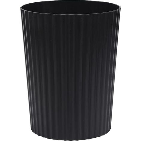Kleiner Plastikeimer mit rundem Korb für Bad, Küche, Schlafzimmer, Homeoffice, Studentenwohnheim, schwarz (1/5)