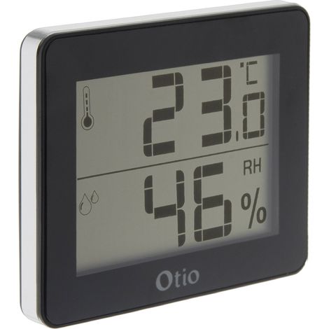 Otio – Thermomètre hygromètre numérique – Écran LCD 9 cm – Indicateur de tendance – Alimentation 1 pile CR2025 – Dimensions 8,2 x 10 x 1,1 cm