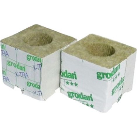 Substrat - 384 cubes de laine de roche - 75x75x65mm - trou 35/40mm - Grodan