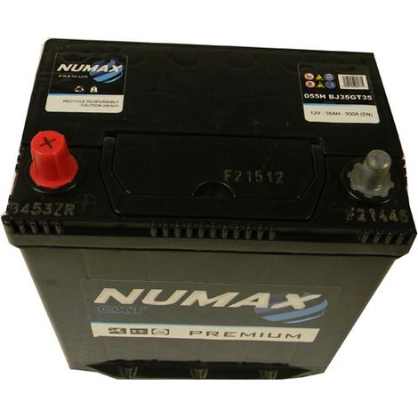 Numax – Batterie de démarrage 55H 12V 35Ah – Intensité de démarrage 300A – Technologie sans entretien – Compatible véhicules légers (1/2)